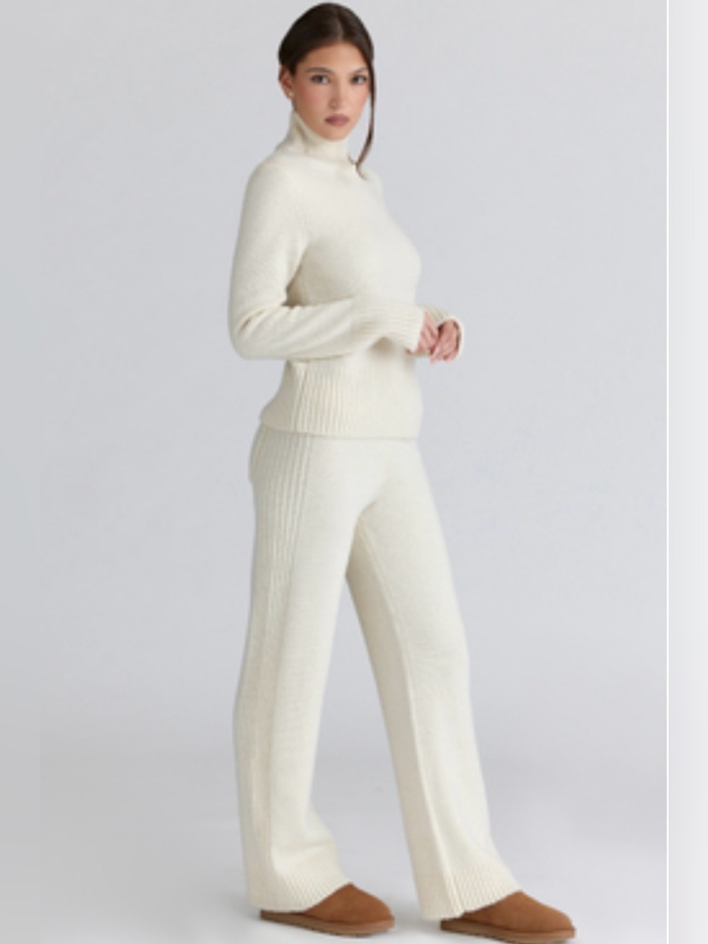 House of CB Cream Ribbed Knit Sweater